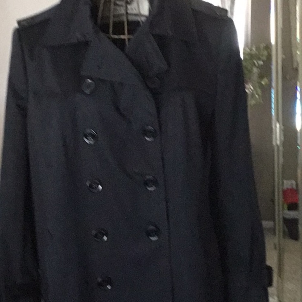 Black 3/4 length Burberry London Trench.